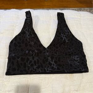 Lululemon Align Black Leopard Print Bra Size 8 EUC Cheetah Print